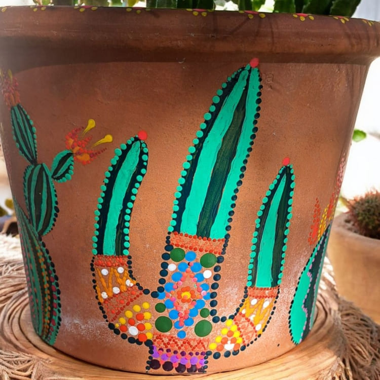 Cache pot "Cactus méga color"