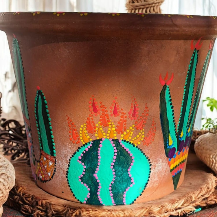 Cache pot "Cactus méga color"