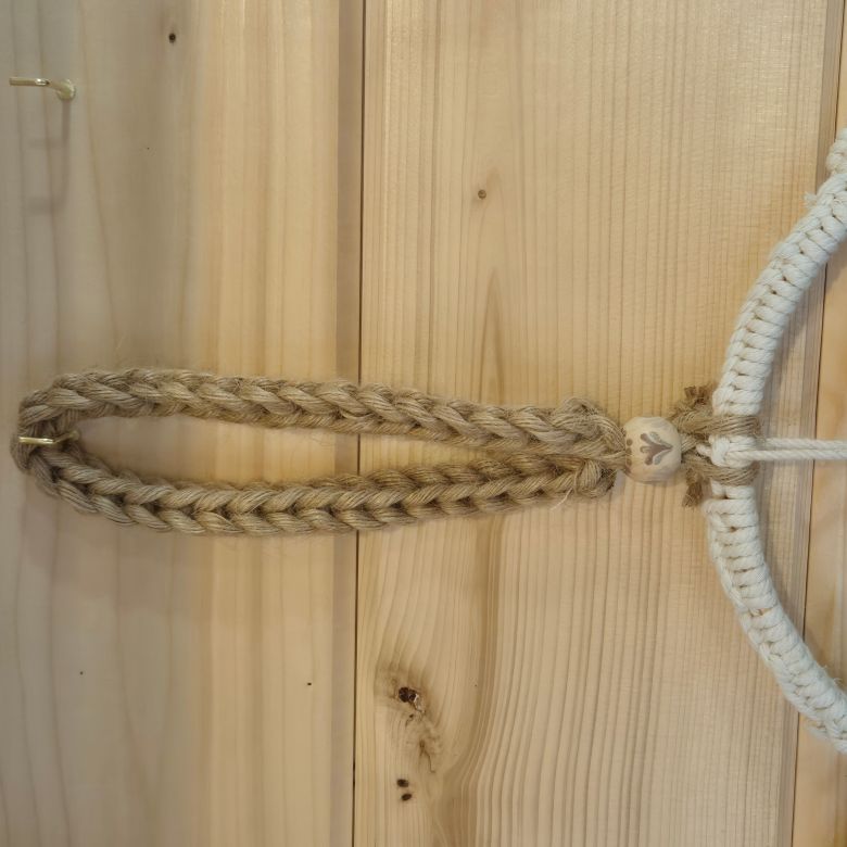 Couronne de Noël rouge et lin "joyeux Noël"