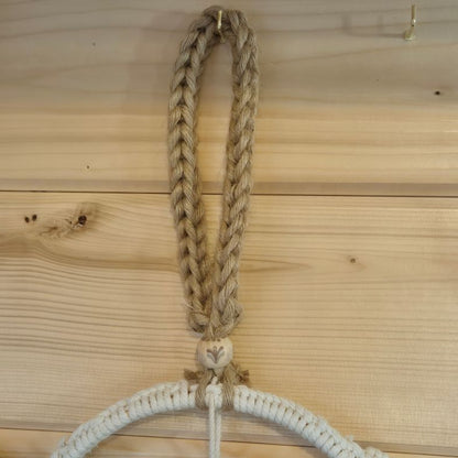 Couronne de Noël rouge et lin "joyeux Noël"