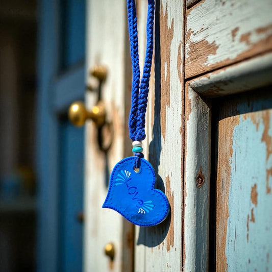 Porte-bonheur - Cœur "LOVE" indigo