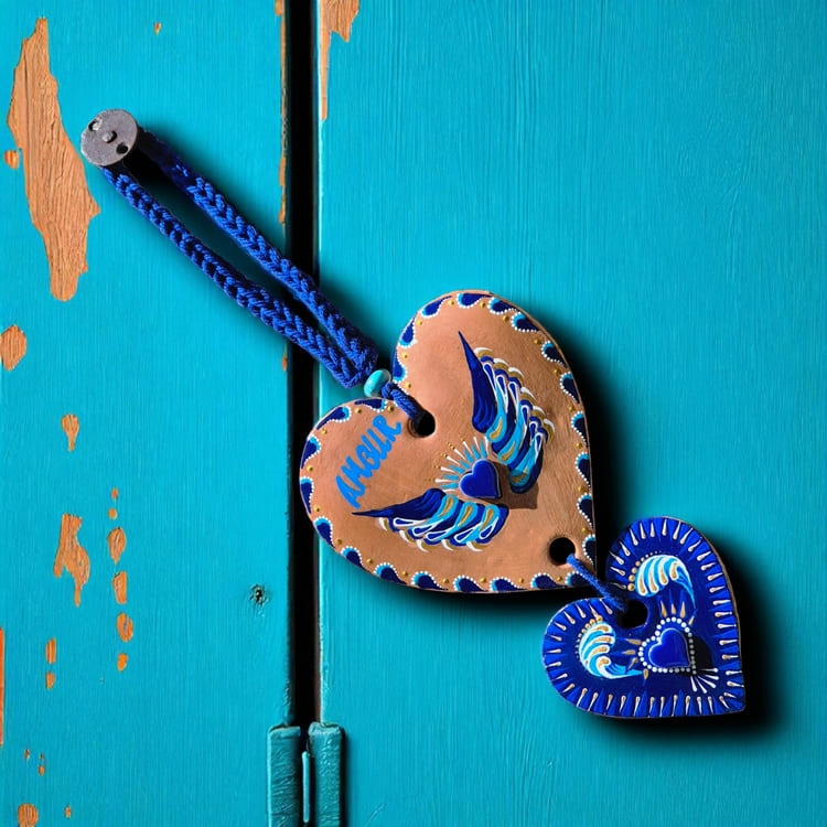 Porte-bonheur - Cœurs d'amour enlacés